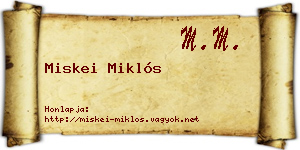 Miskei Miklós névjegykártya